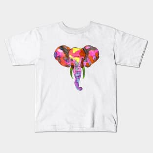 Colorful Watercolor Elephant Kids T-Shirt